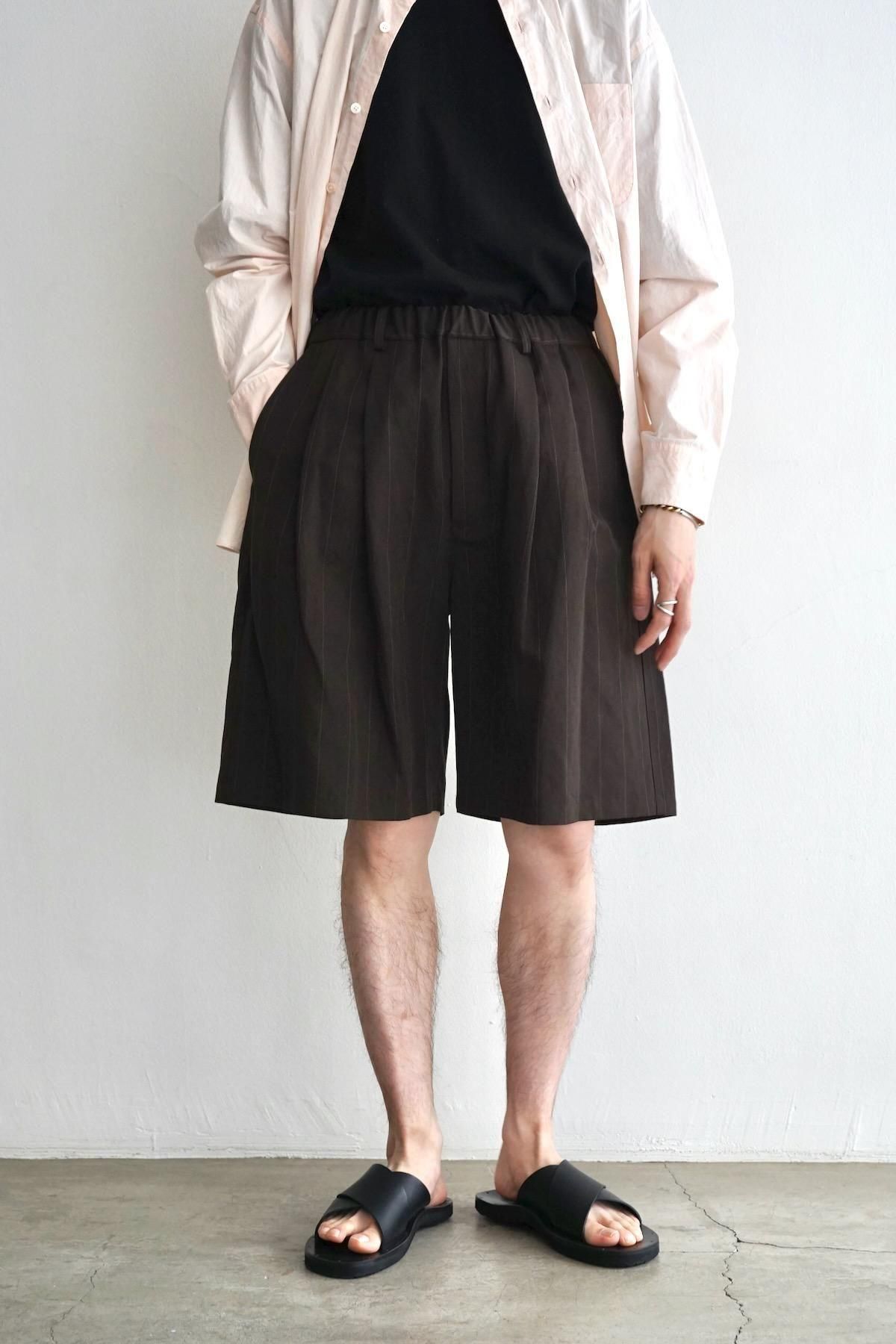 YOKO SAKAMOTO / Double Pleats Easy Shorts / Brown