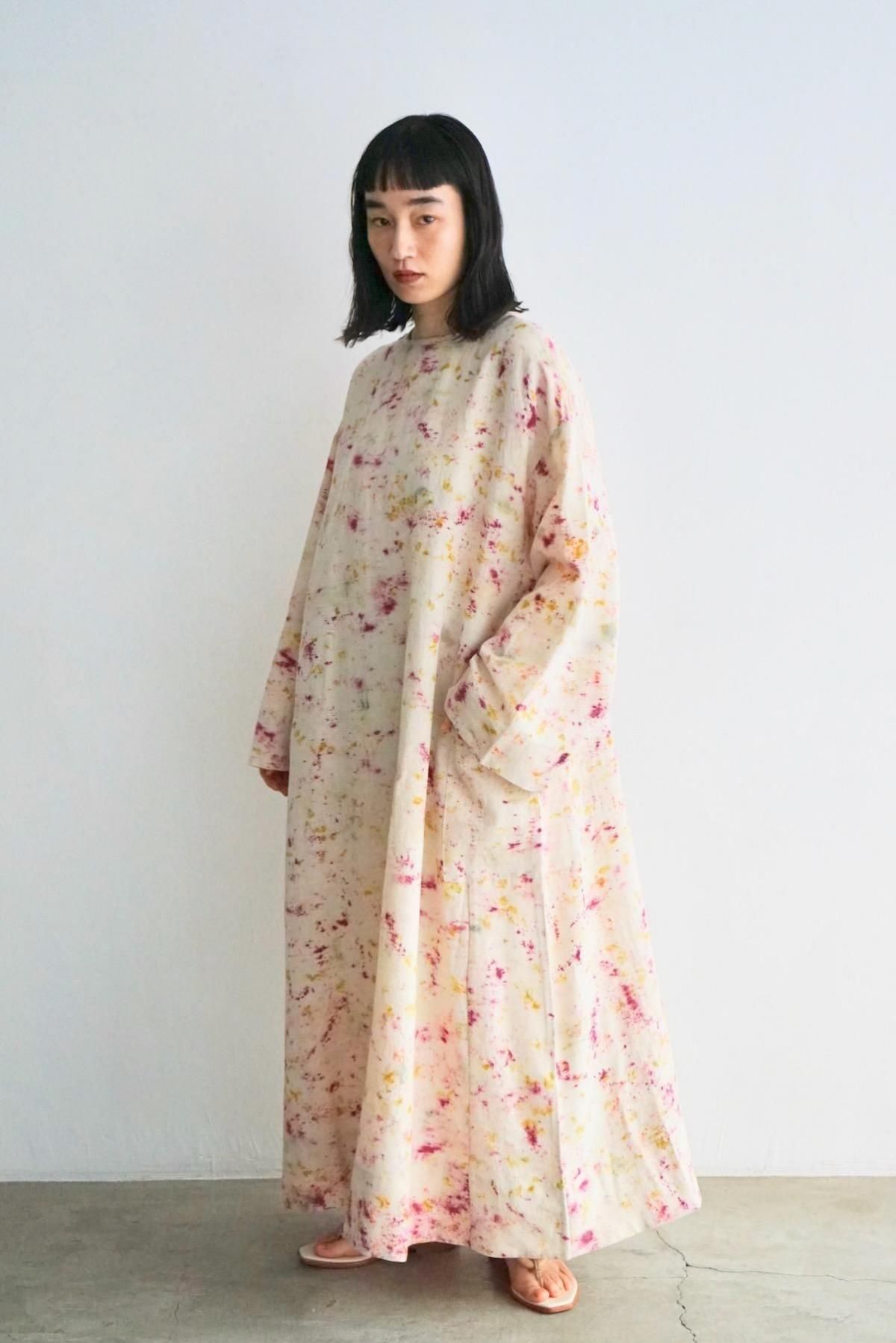 TADO / Priya Eco Print Dress / Ivory Eco Print
