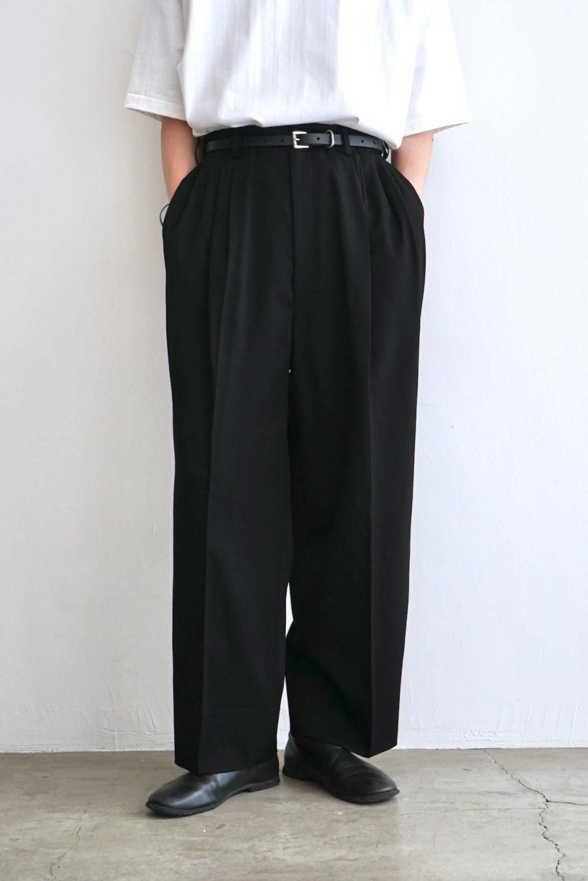 nonnotte /  Draping 5-Tuck Wide Trousers / Black