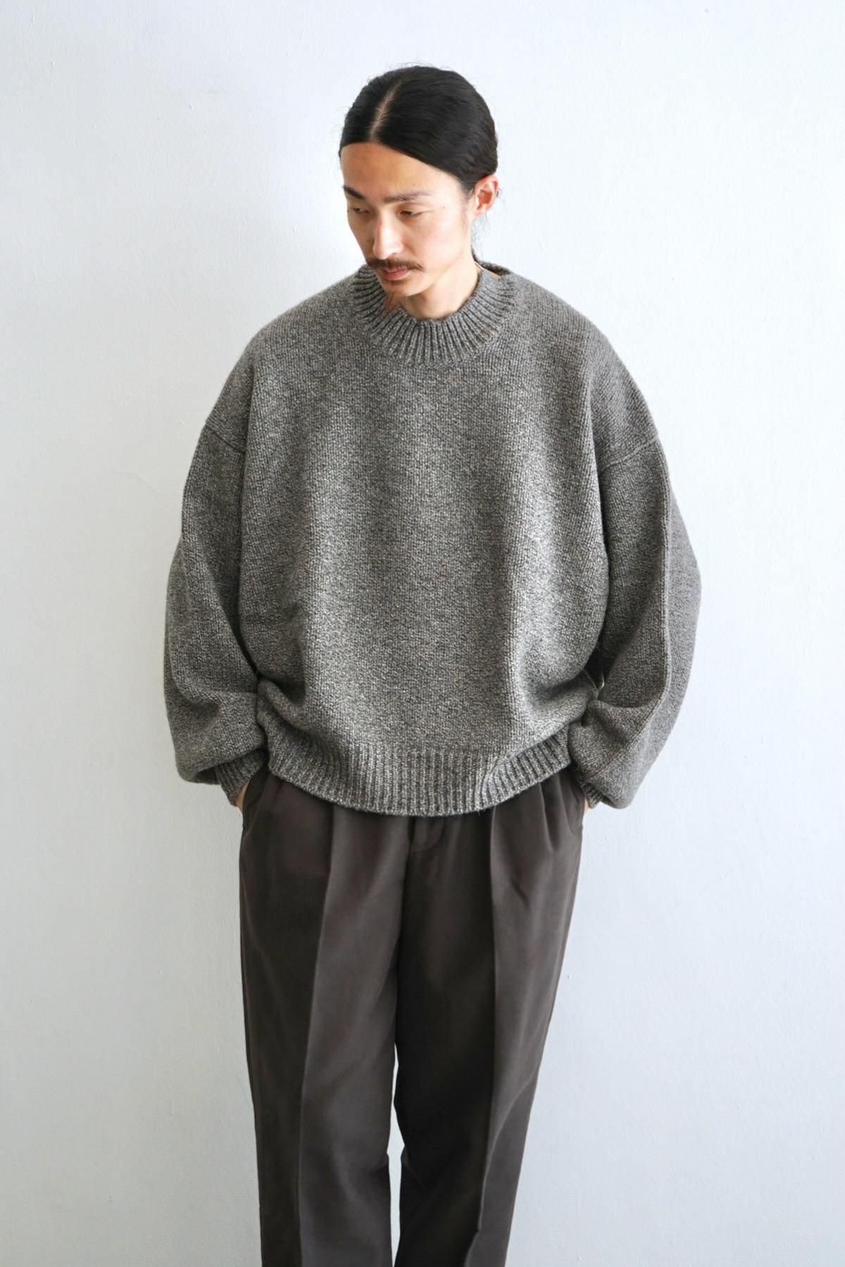 nonnotte / Draping Extra Over C/N Pullover / YAK Natural×Top Gray