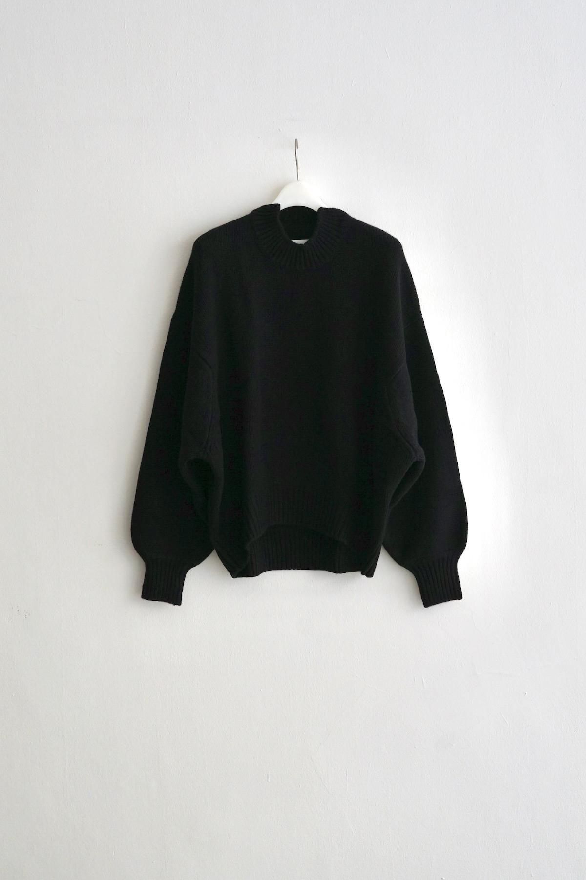 nonnon_26 nonnotte / ノノット / Draping Extra Over C/N Pullover / Deep Black