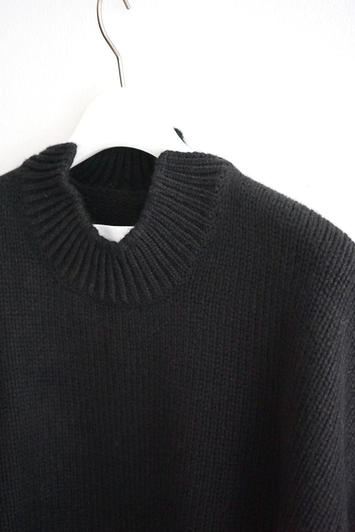 最終出品 <nonnotte>24AW DrapingPulloverShirt nonnotte / ノノット / Draping Extra Over C/N Pullover / Deep Black