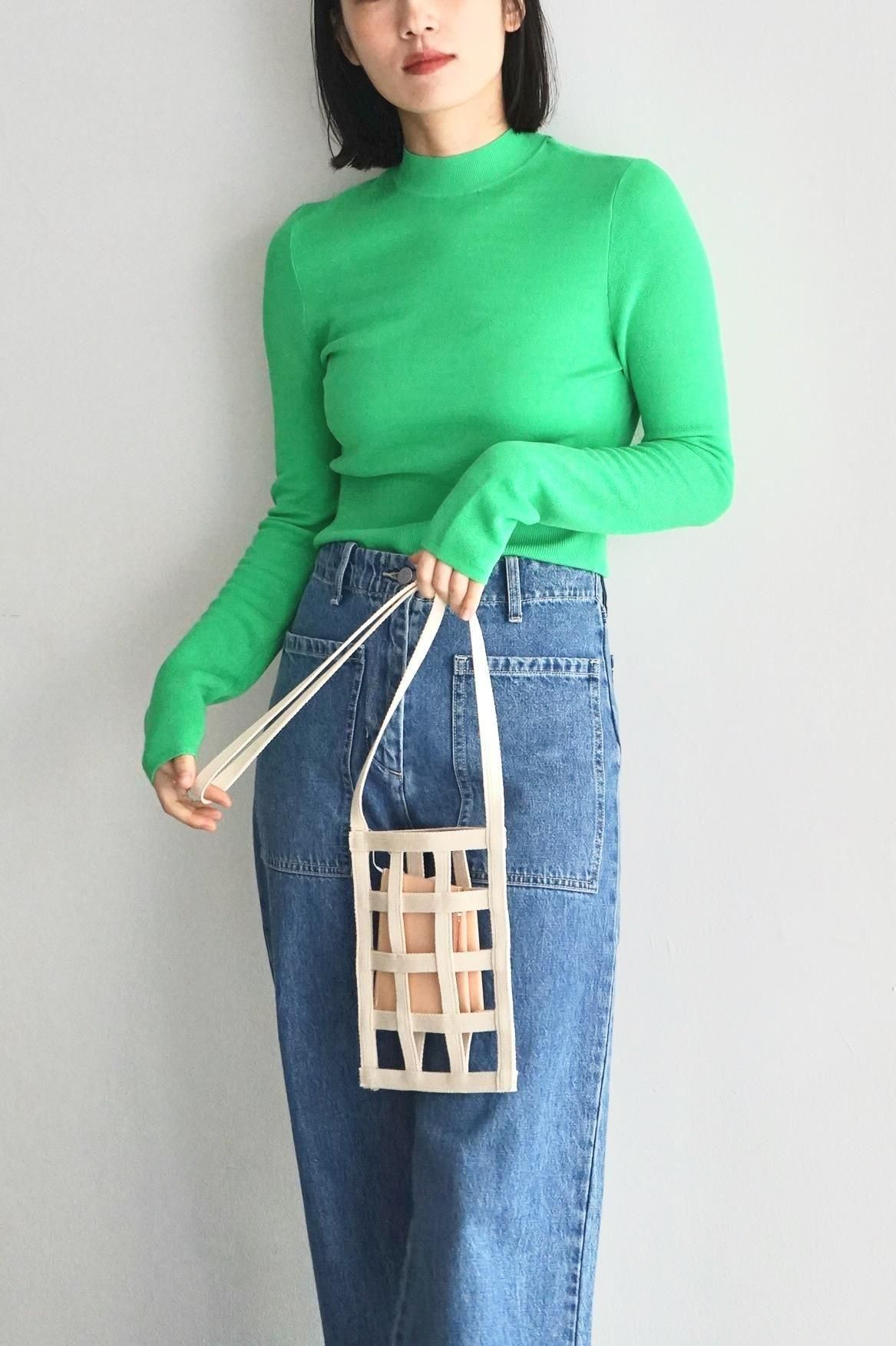 KAZUMI TAKIGAWA / Grid Tote crossbody / Natural