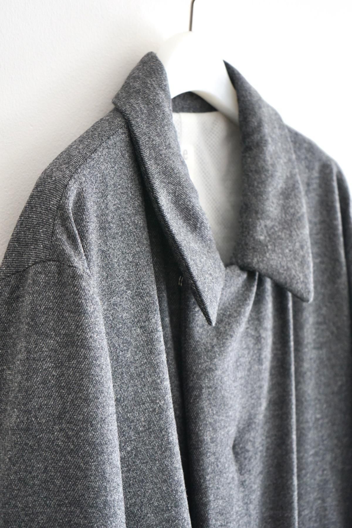 seya PUFFY SHIRT BLOUSON SILK DENIM 日本製 seya．(セヤ) Puffy Nehru blouson Worsted woolストライプジャケット