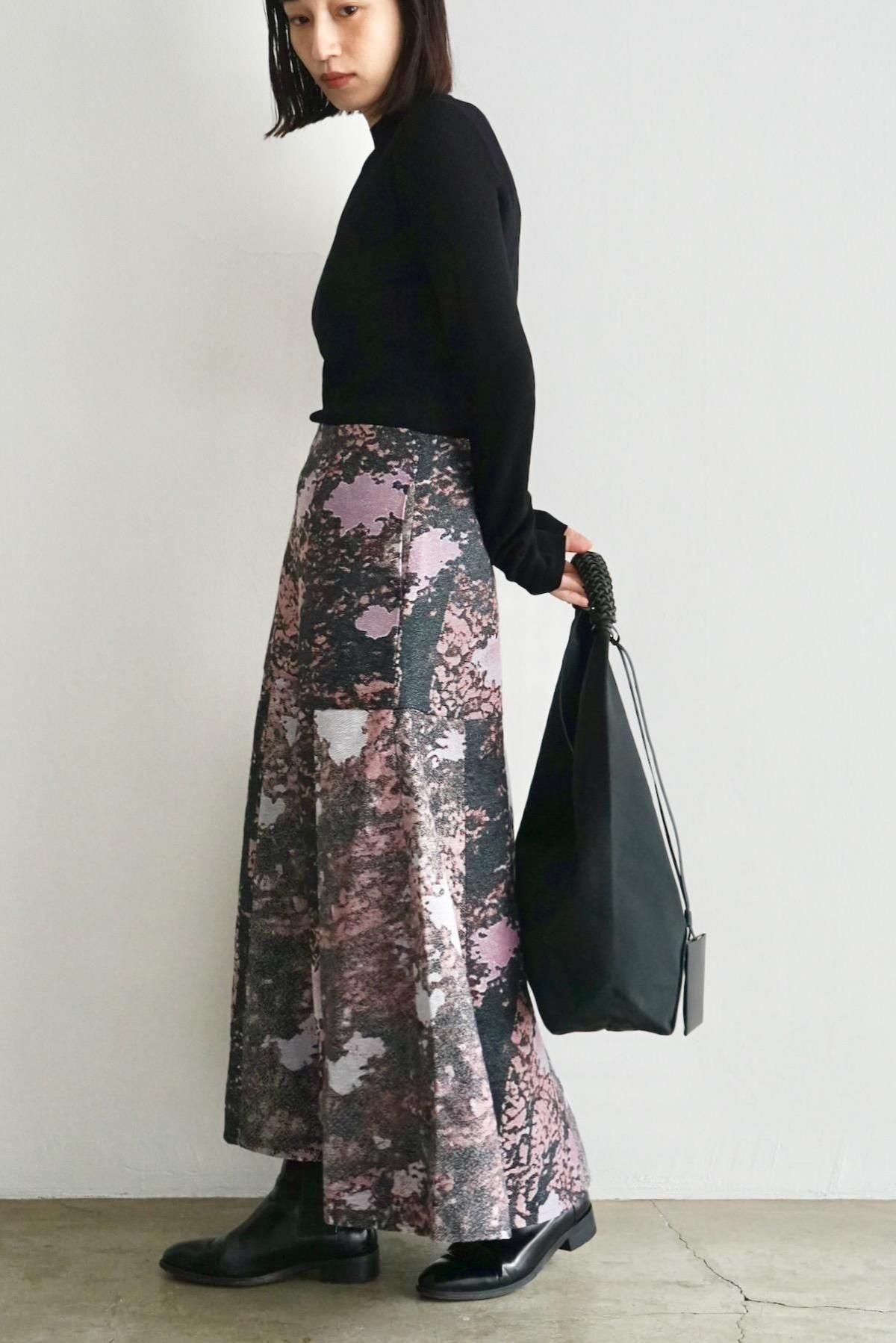 KLOKE  / Optic Jacquard Skirt / Purple Print