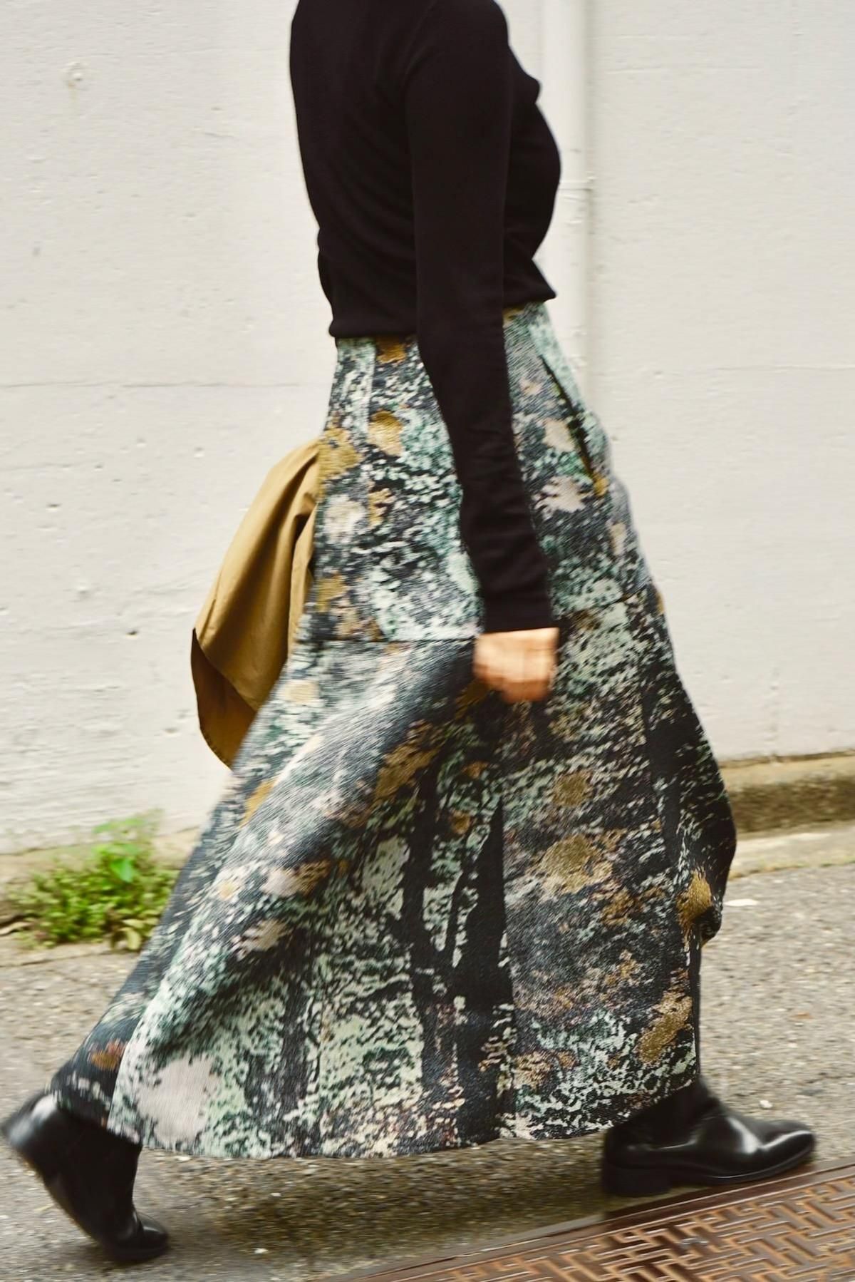 KLOKE  / Optic Jacquard Skirt / Green Print