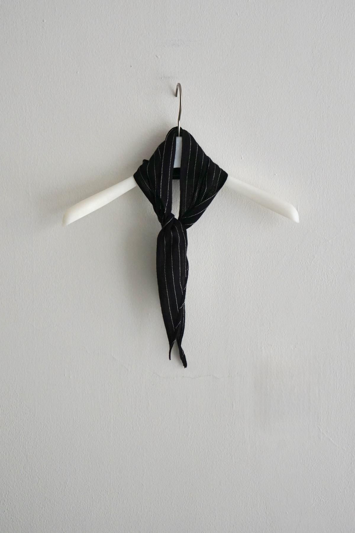 YOKO SAKAMOTO / Silk  Wool Short Scarf / Black