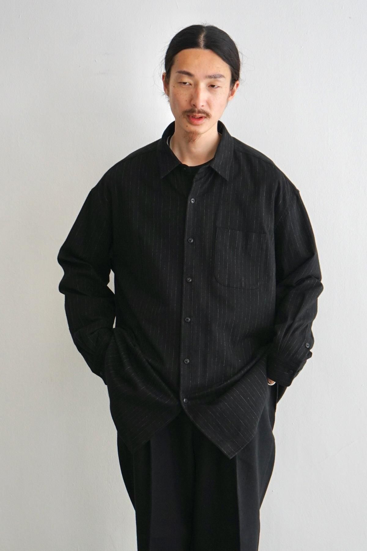 トップス 24AW YOKO SAKAMOTO REGULAR COLLAR SHIRT YOKO SAKAMOTO / ヨーコサカモト / Regular Collar Shirt / Black【Nid