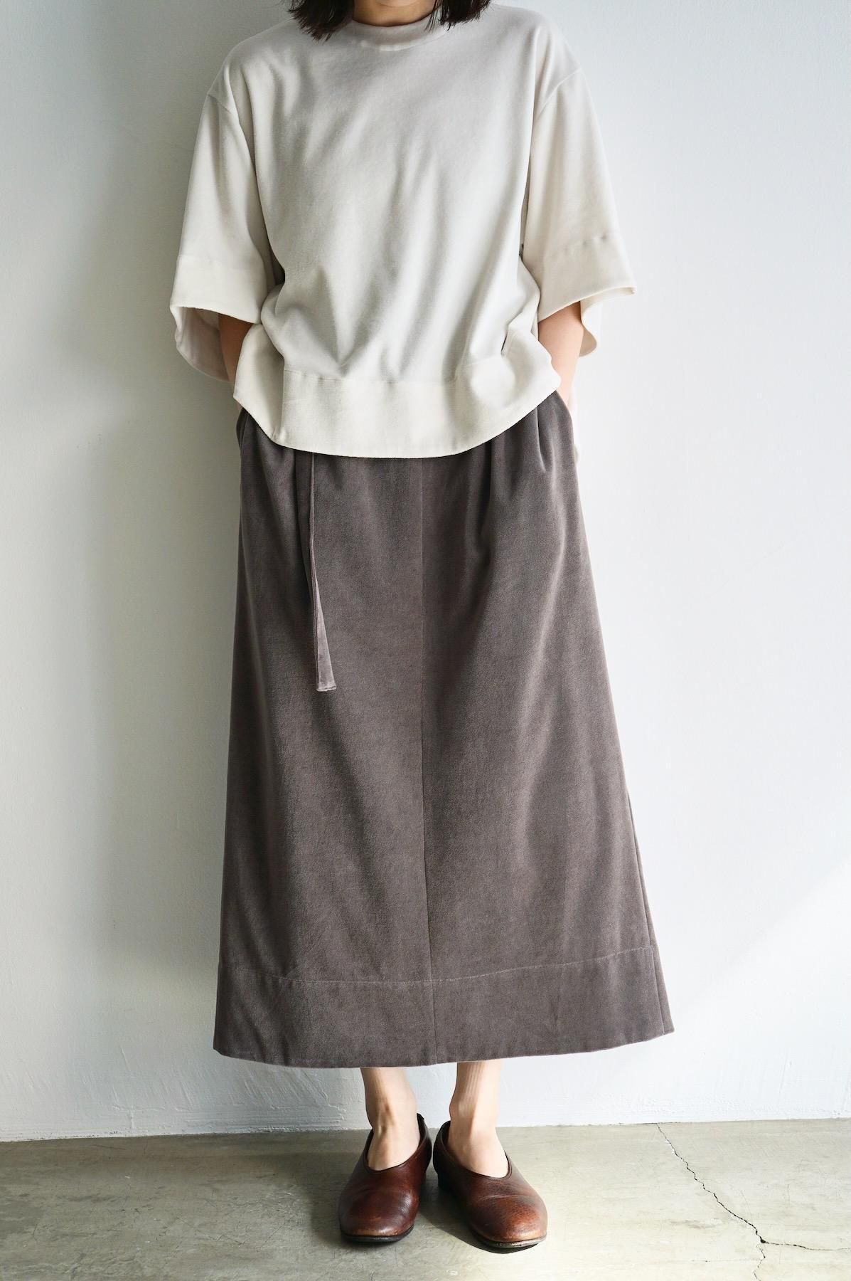 TENNE HANDCRAFTED MODERN / velour pencil skirt / gray