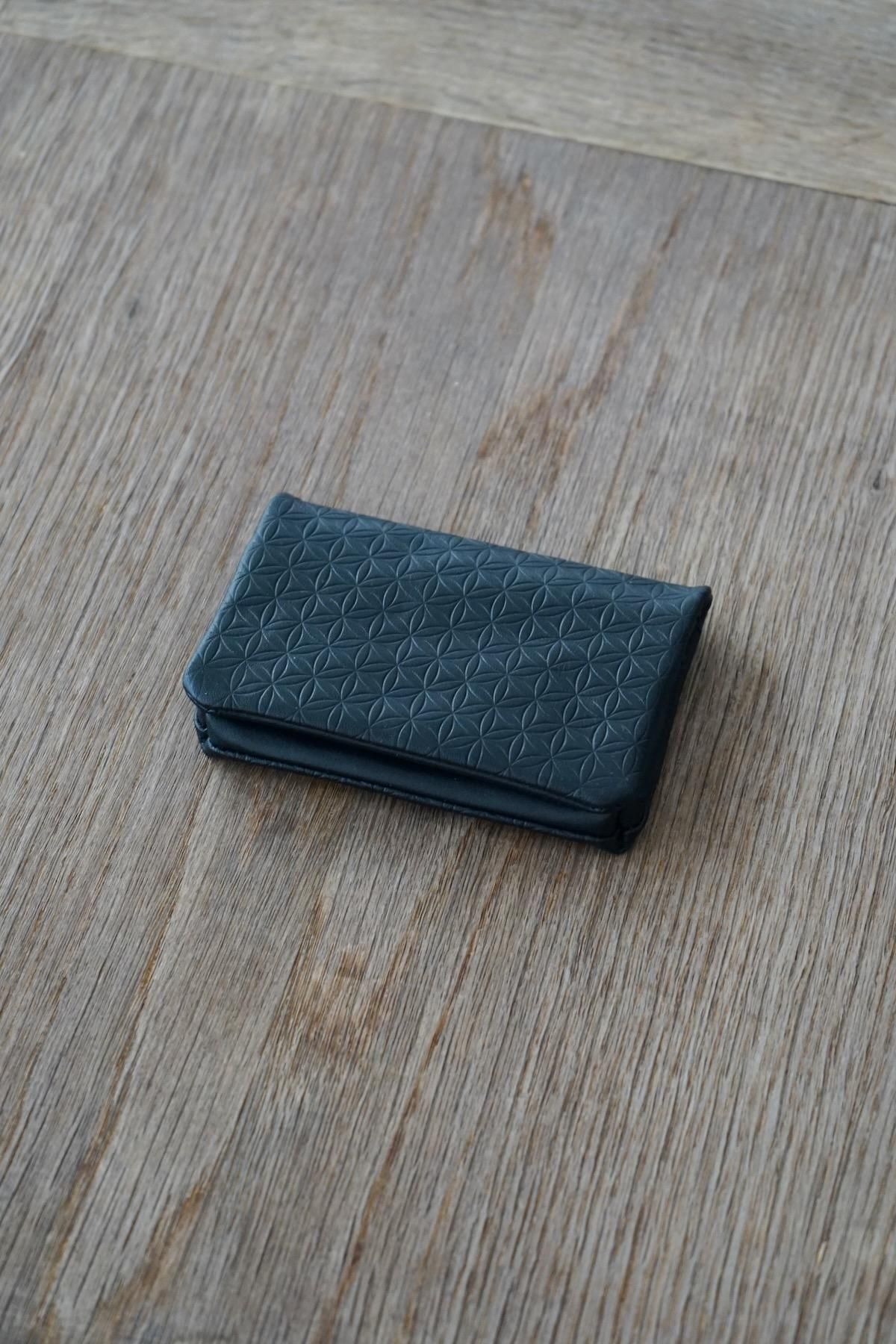 COSMIC WONDER /  FOL naturally-tanned leather card case / Black