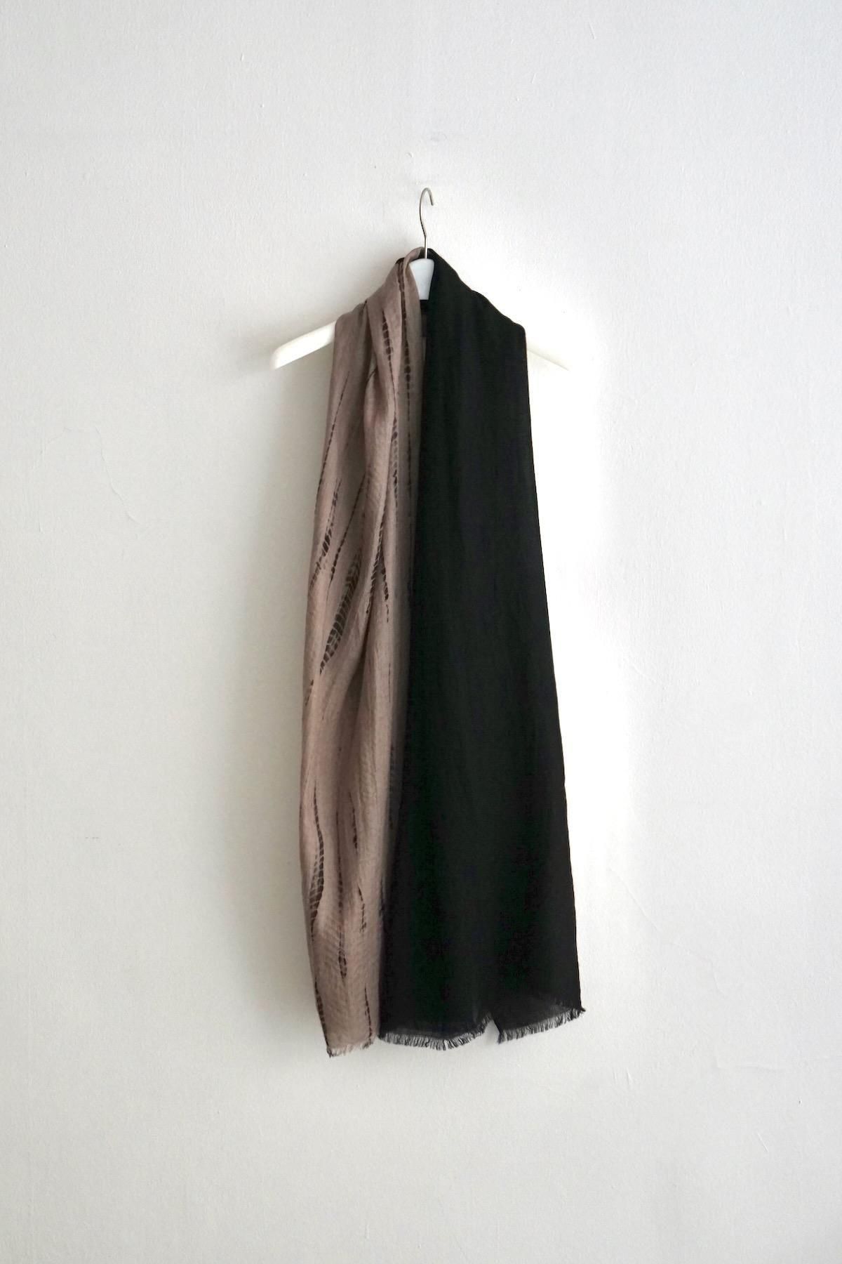 suzusan / Hand Woven Baby Wool Shawl /  Black