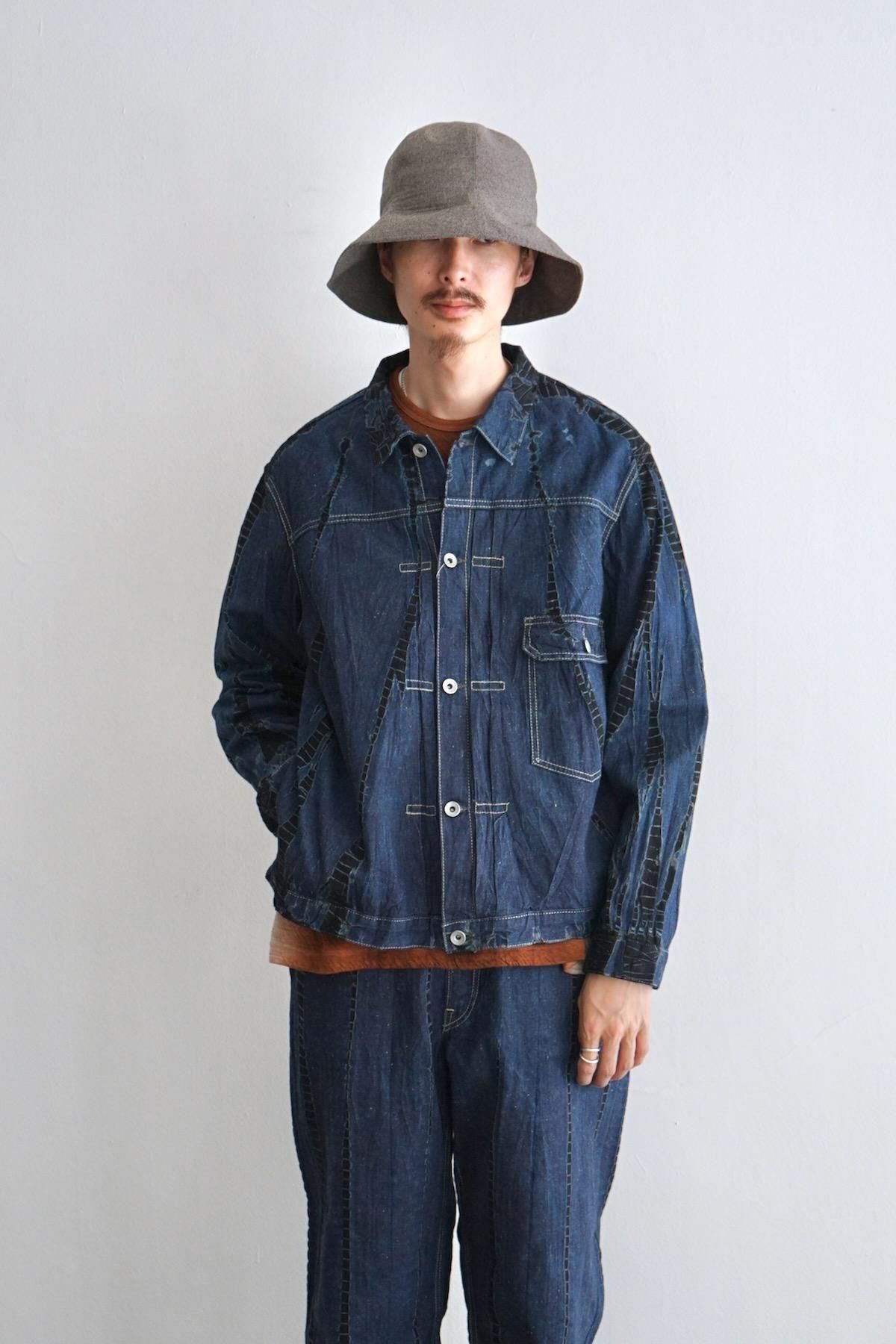 suzusan / Cotton Denim Jacket / Black - Indigo