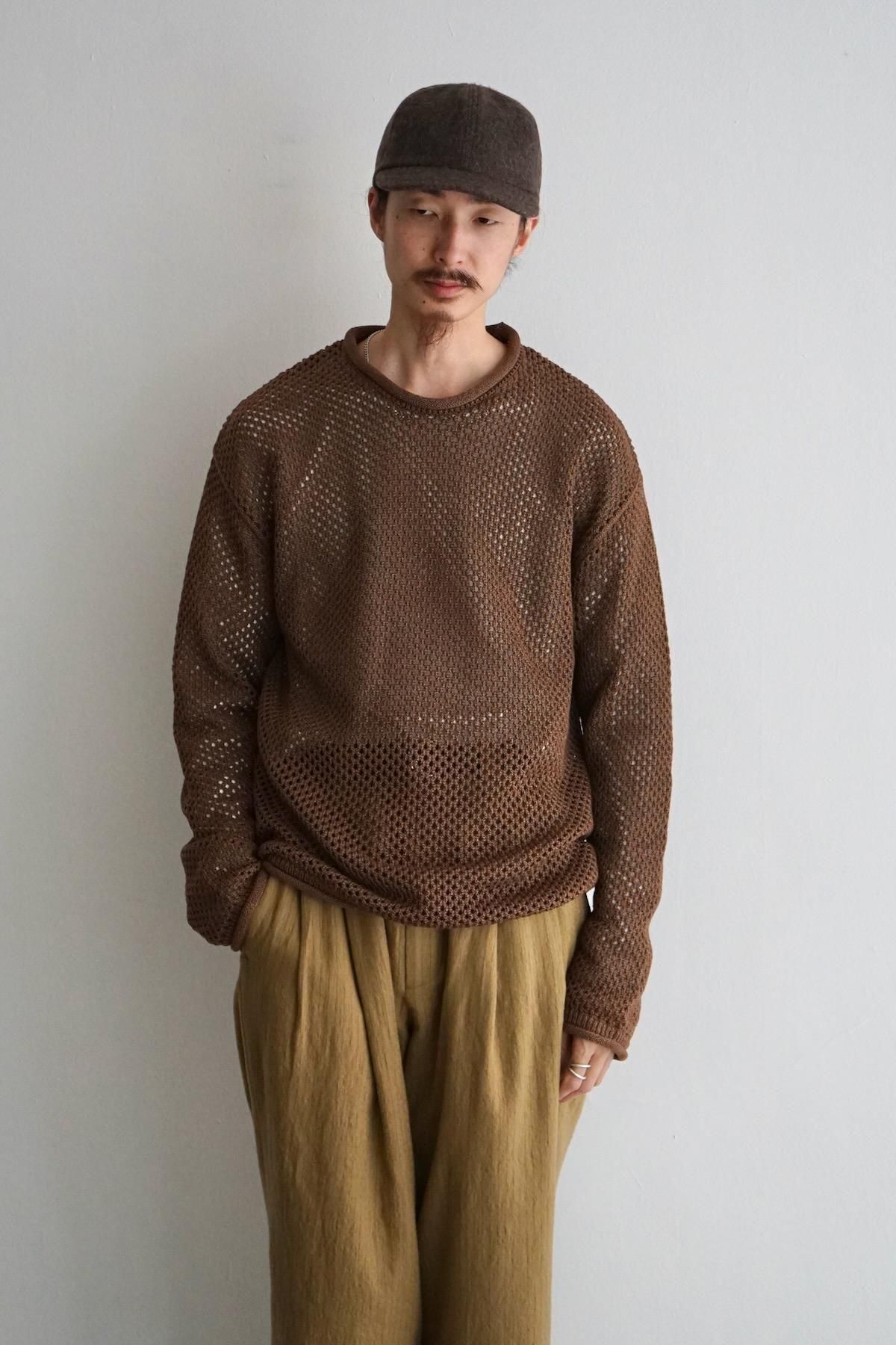 MERELY MADE / Melange Netting Sweater / Melange Brown