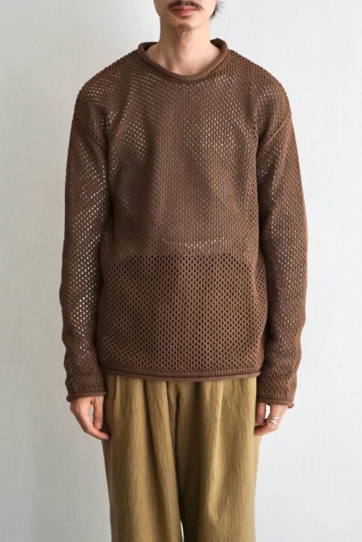 MERELY MADE / Melange Netting Sweater / Melange Brown