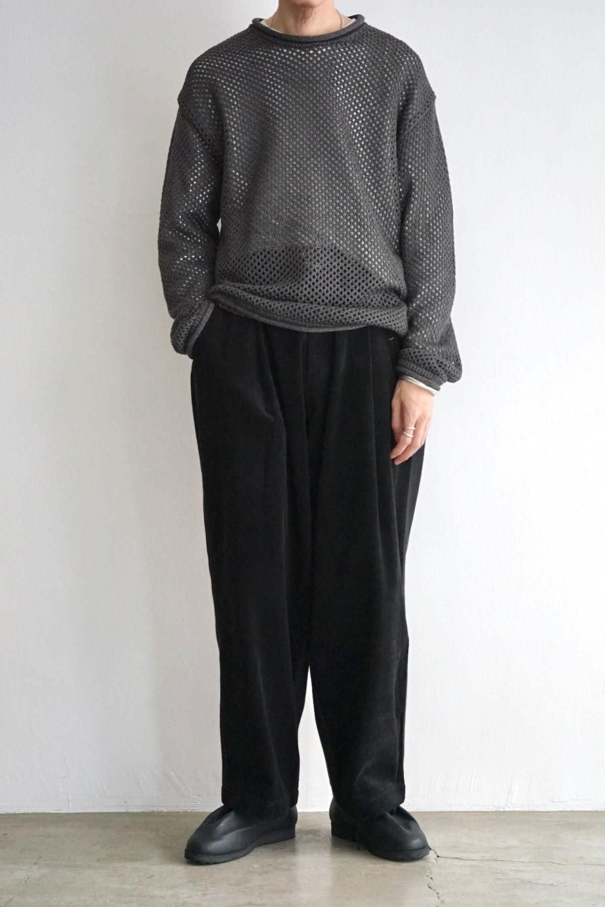 MERELY MADE / Dual Fabric Contrast Wide Pants / Royal Black