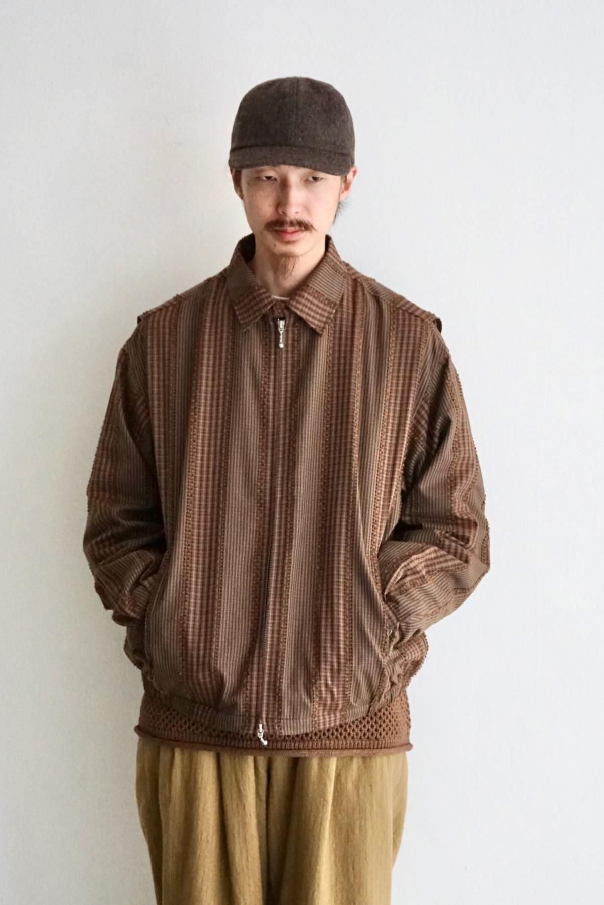 MERELY MADE / Banshu - Ori Fringe Check Jacket / Greenish Brown