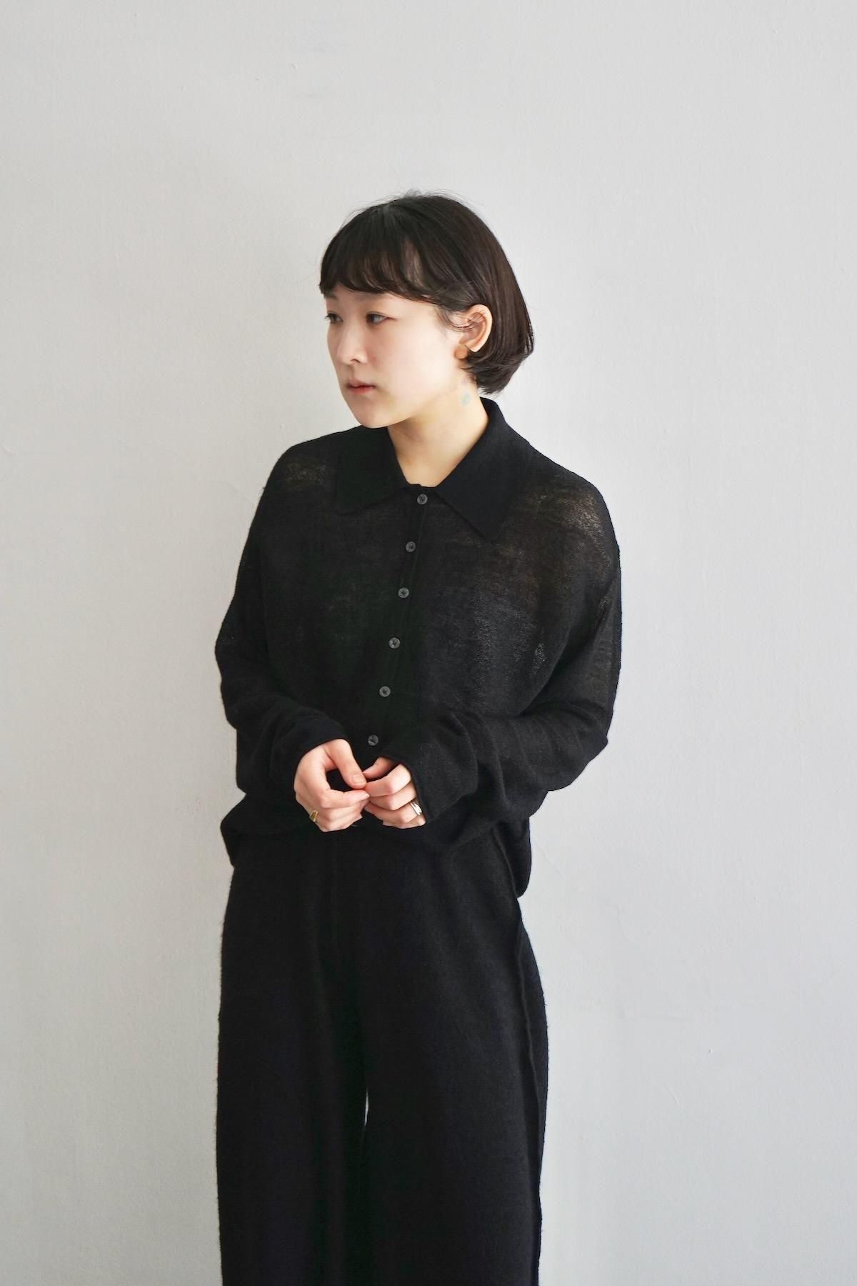 RUS / BIKOU polo sweater / Black