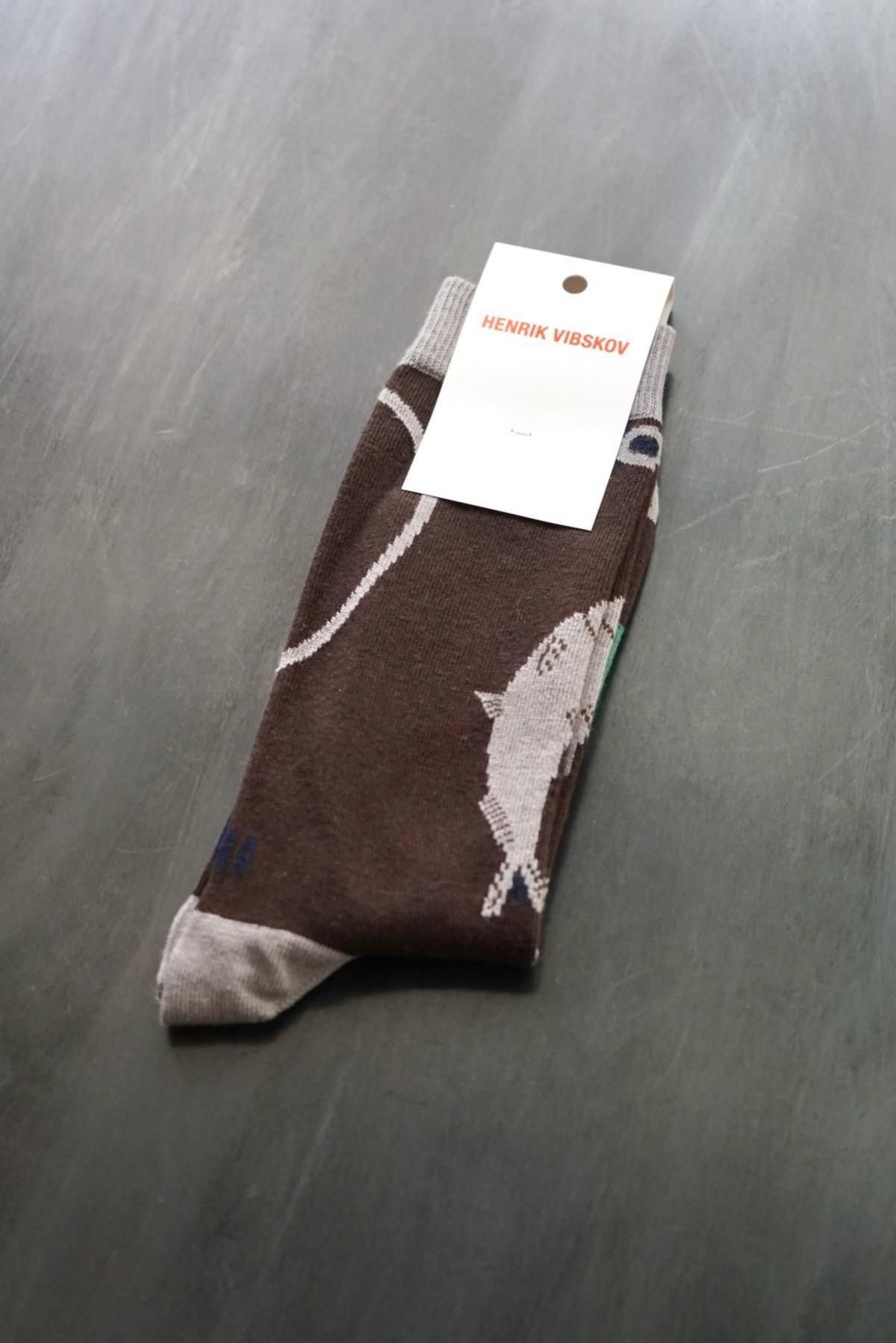 HENRIK VIBSKOV / Catch Match Socks / Catch Brown 