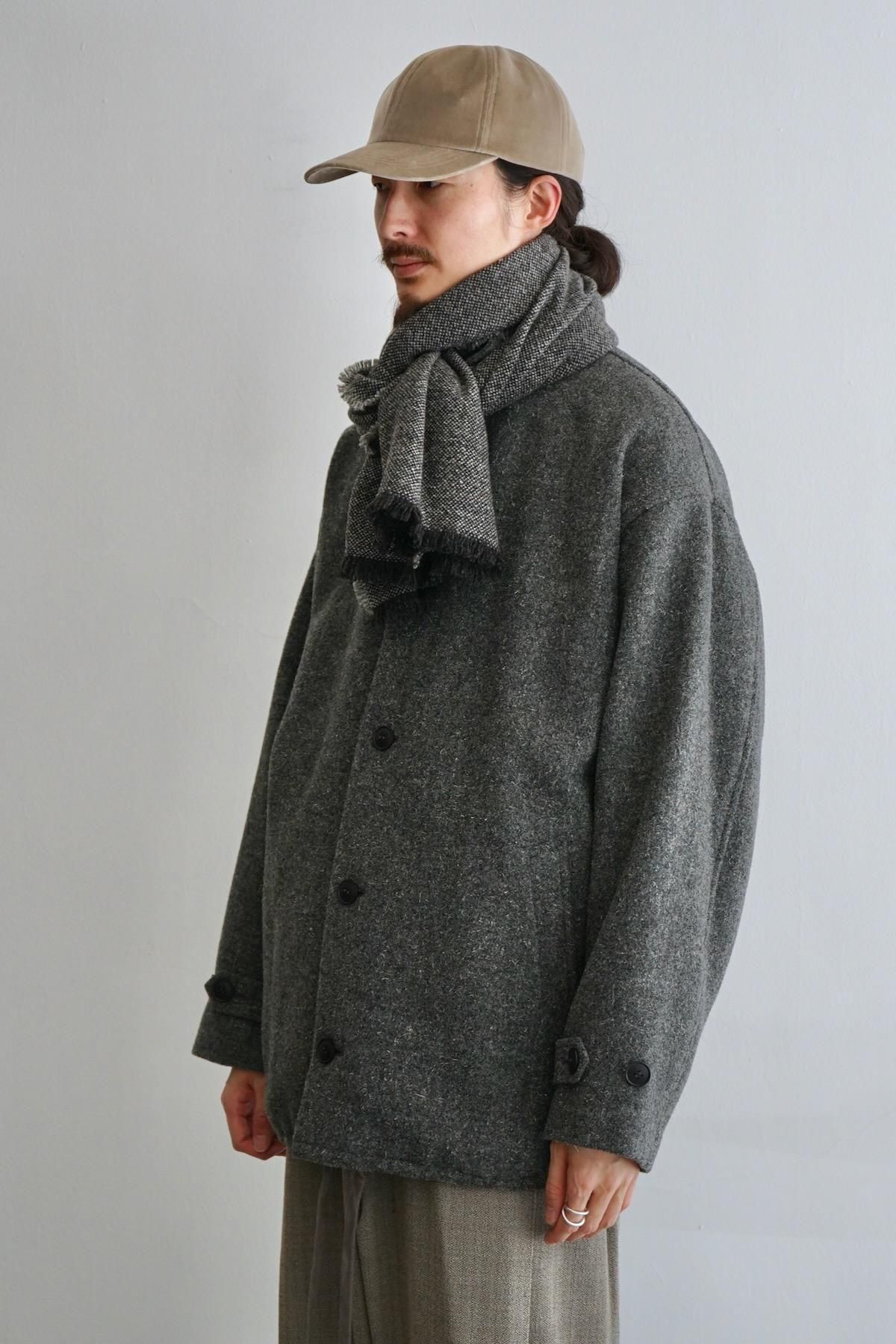 YOKO SAKAMOTO / Wool Long Scarf / Charcoal Gray