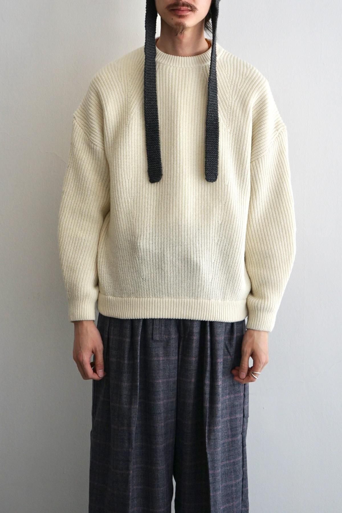 Sillage / Super Fine Wool Ribbed Crew / Natural