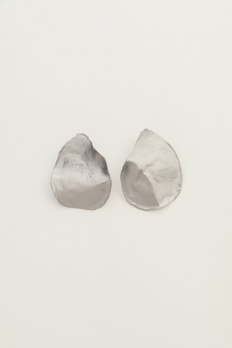 Irregular shape single earrings (silver)