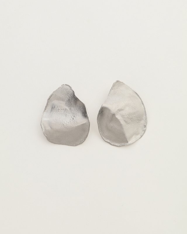 Irregular shape single earrings (silver)