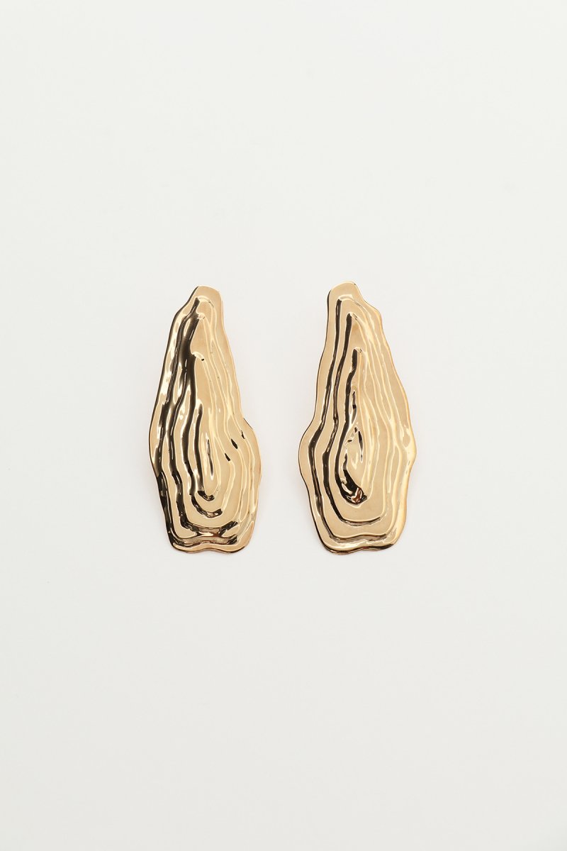 Ripple shape earrings (gold)