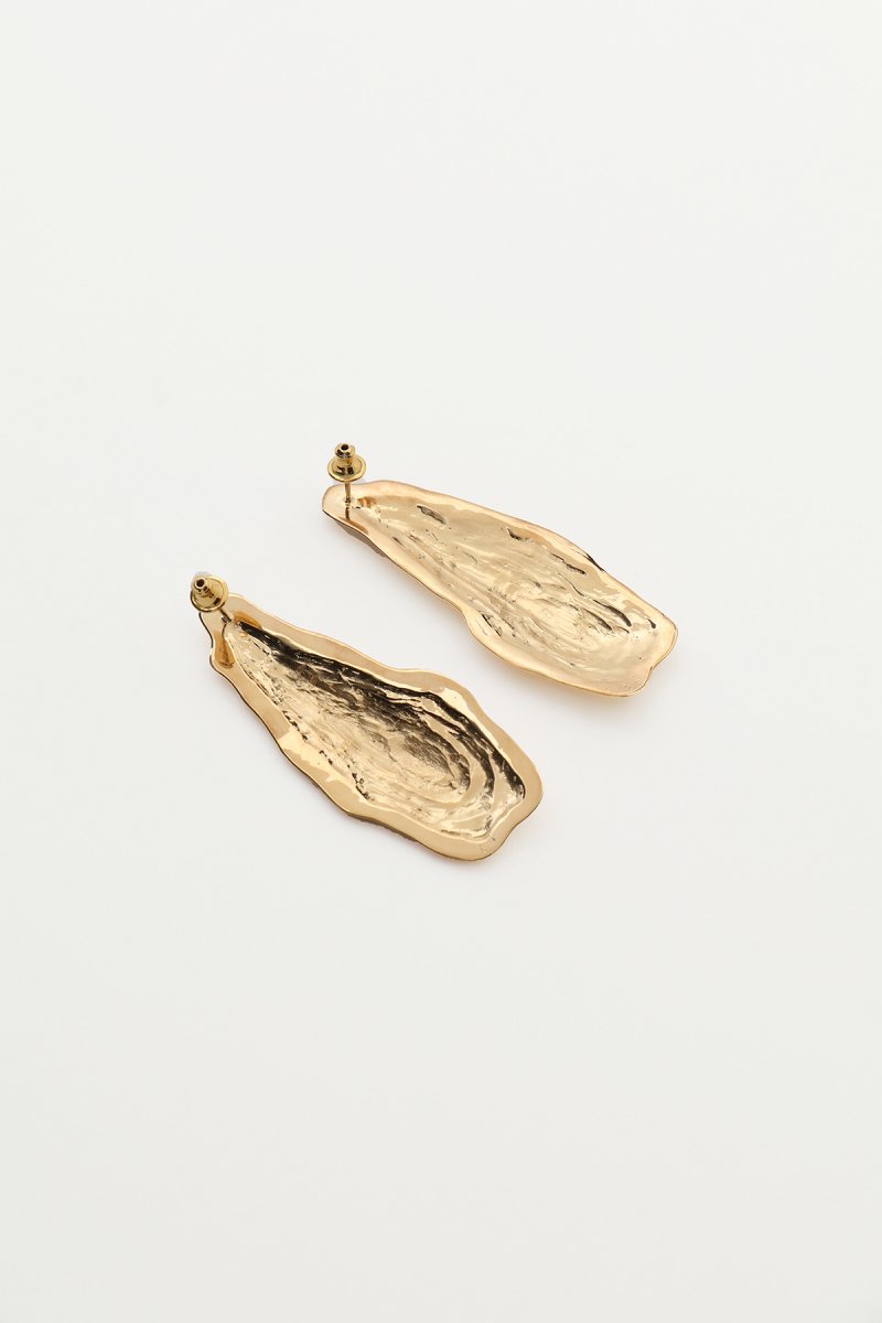 Ripple shape earrings (gold)