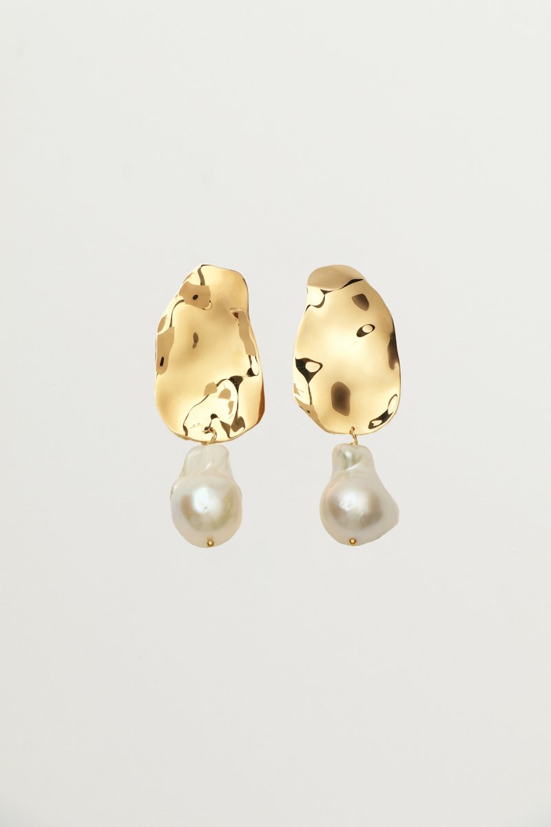 Baroque pearl drop earrings (gold) - MARGE Online Shop