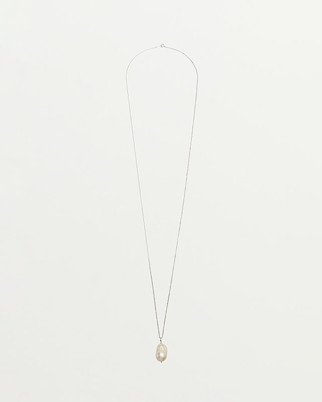 Baroque pearl mix chain necklace (Silver)