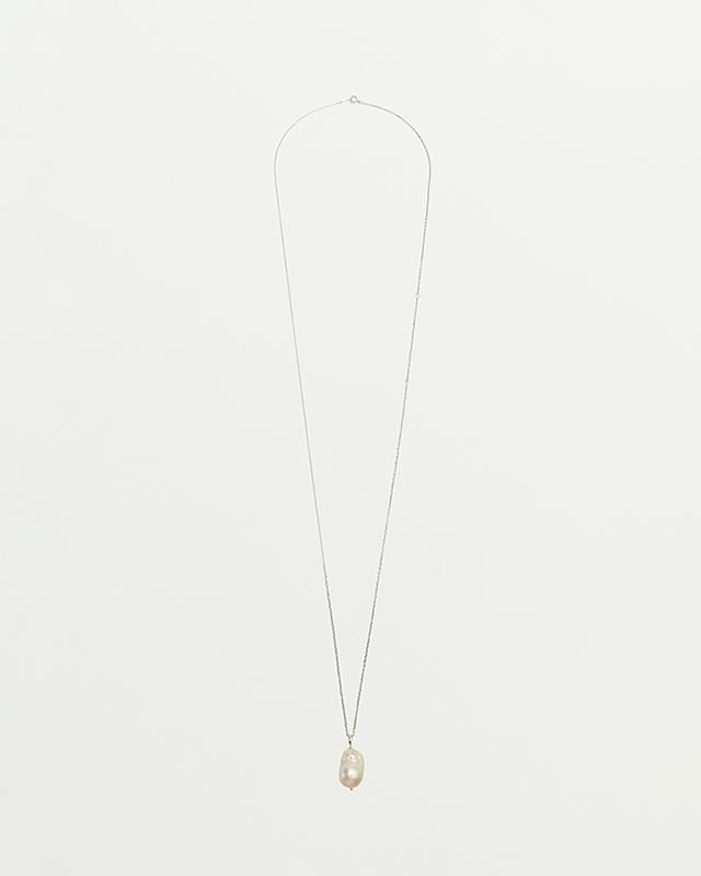 Baroque pearl mix chain necklace (Silver)