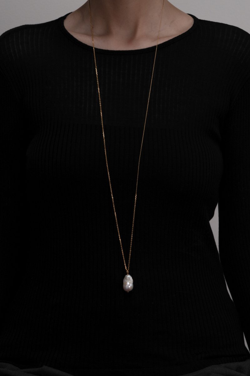 Baroque pearl mix chain  necklace (Gold)