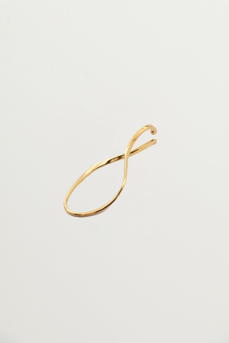 Baroque pearl twist wave ear cuff (Gold)