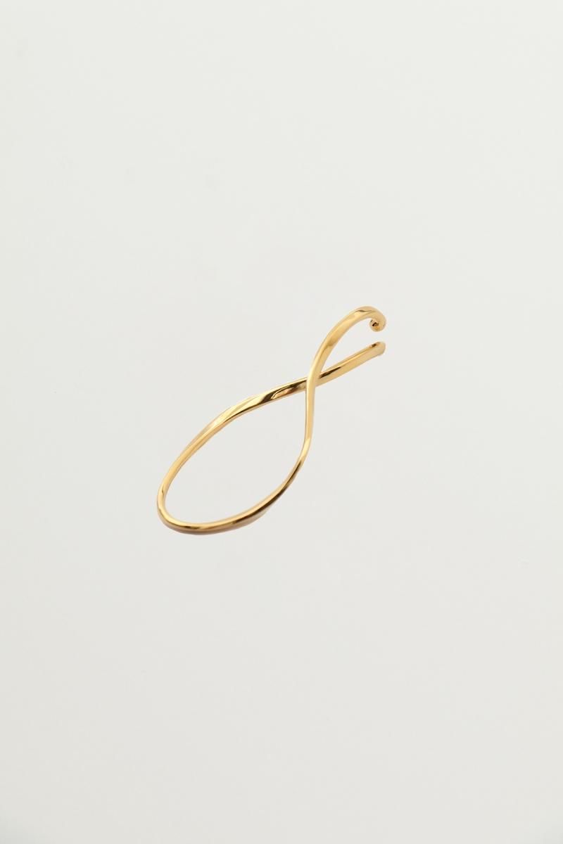 Baroque pearl twist wave ear cuff (Gold)