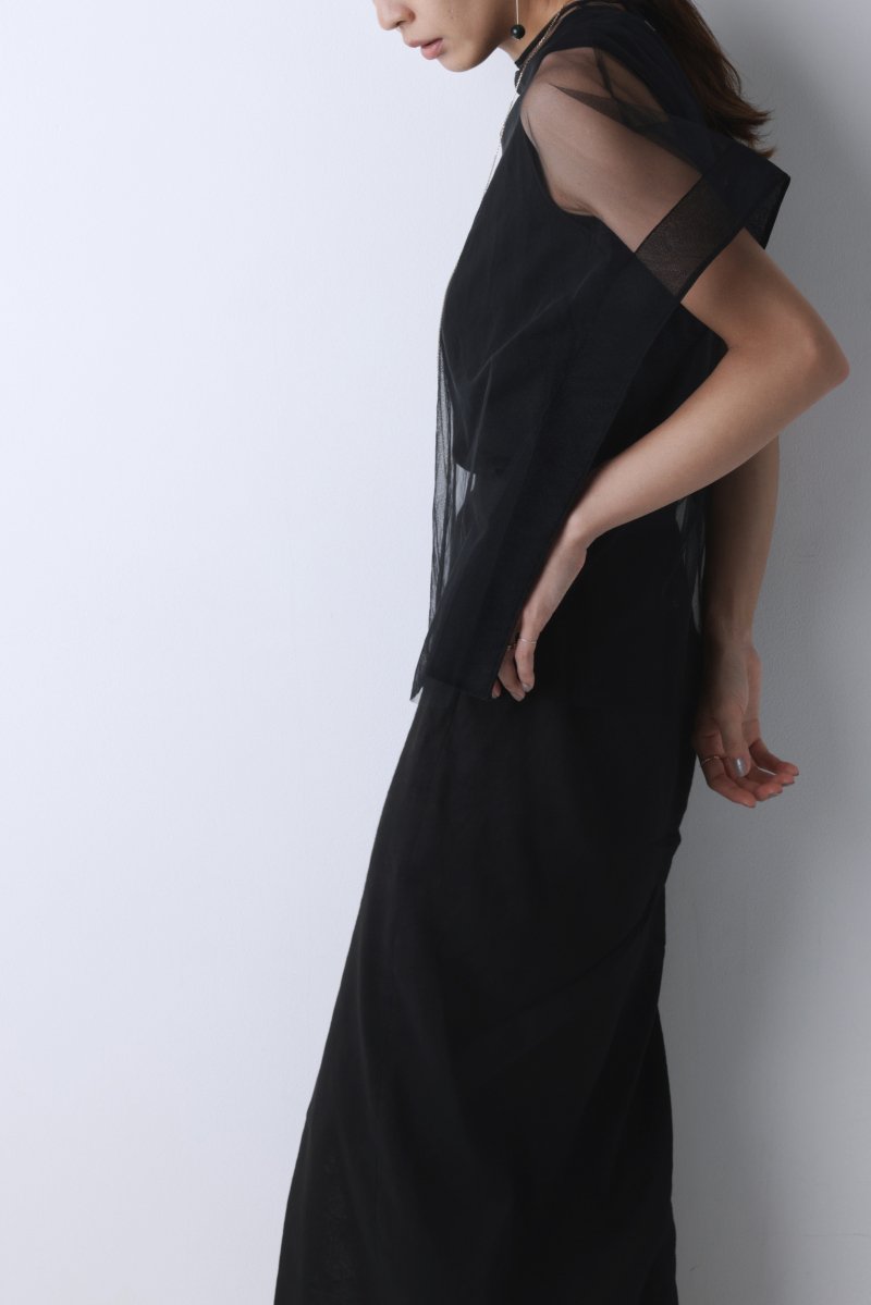 Tulle french sleeve p/o (black)

