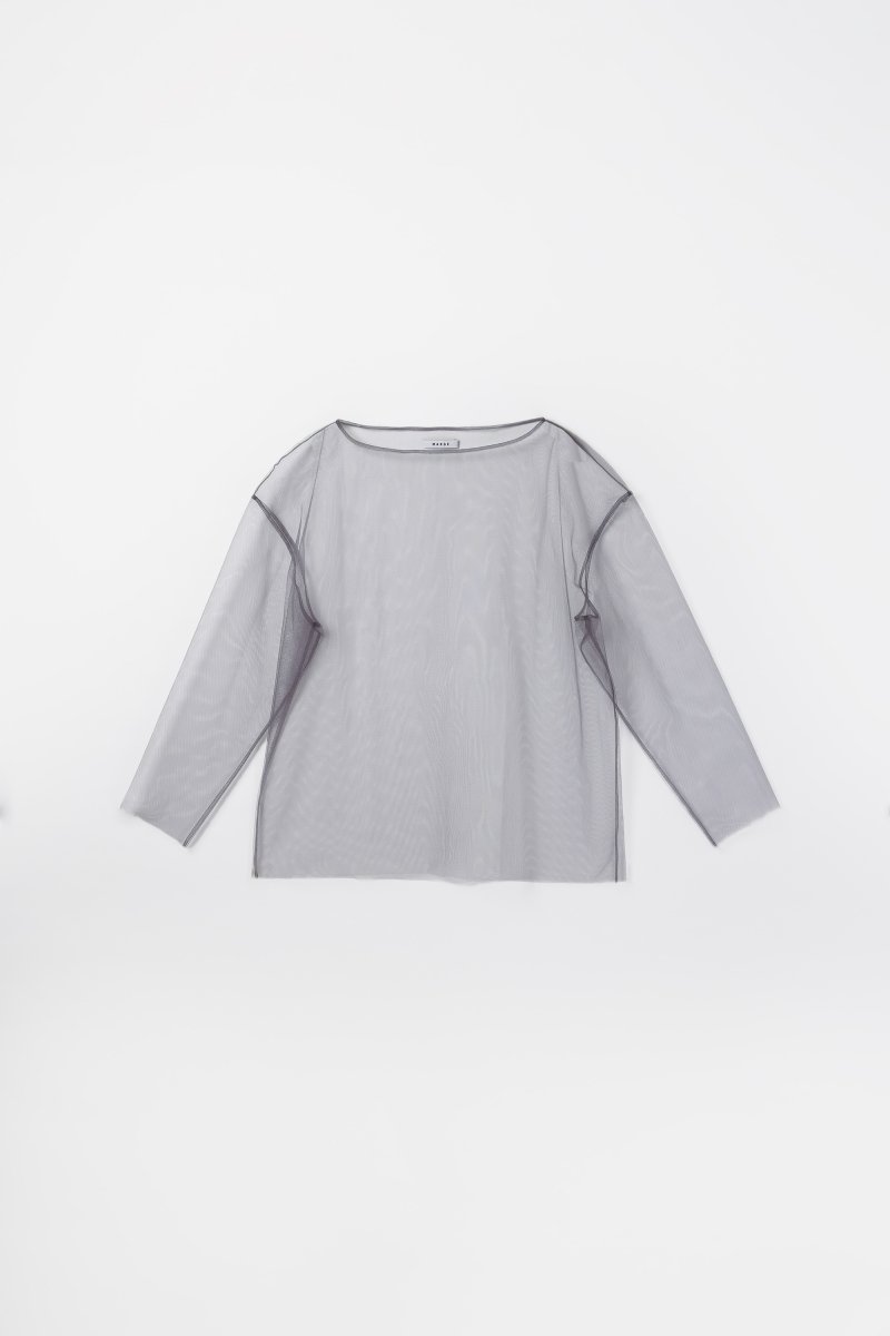 Tulle boat neck p/o (gray)