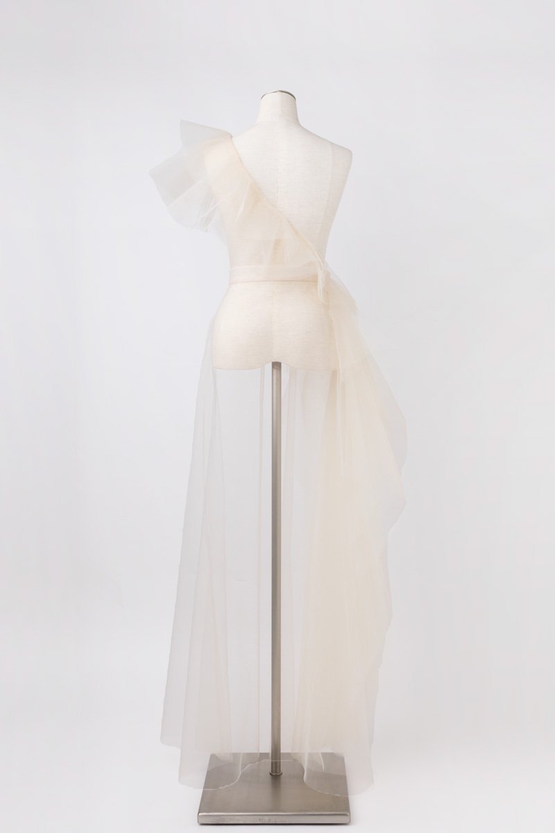 Tulle one shoulder over gown (ivory)  