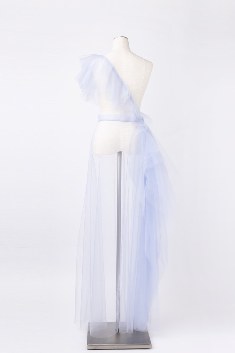 Tulle one shoulder over gown (purple)  