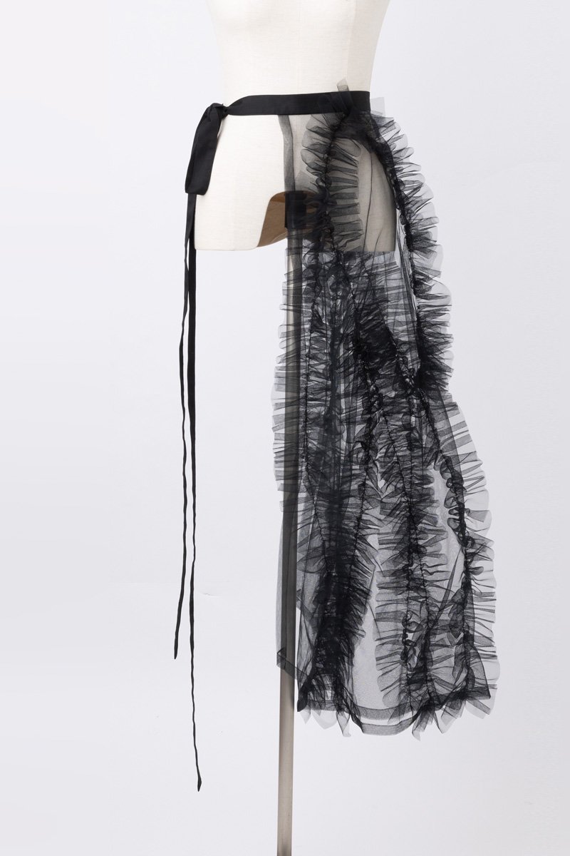 Tulle decorative wrap skirt (black) 