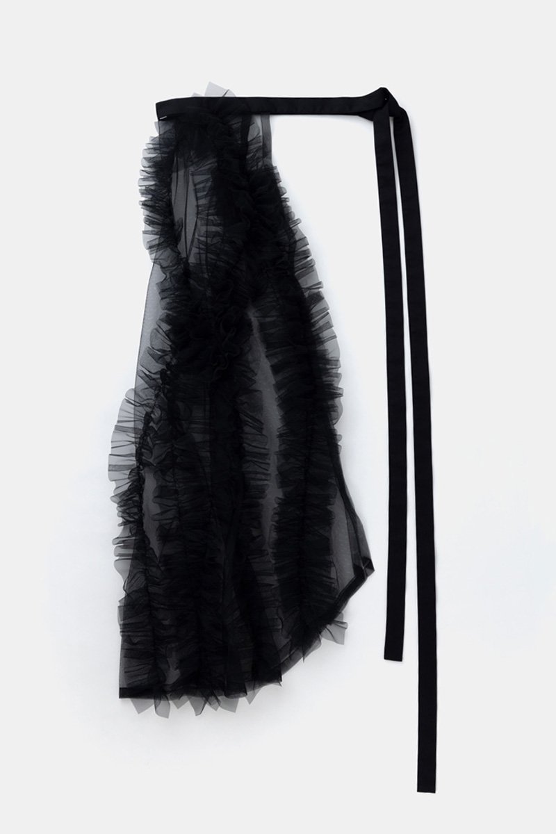 Tulle decorative wrap skirt (black) 