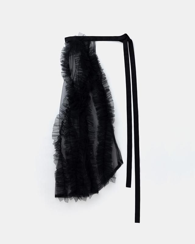 Tulle decorative wrap skirt (black) 