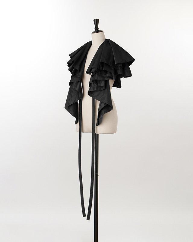 Taffeta volume ruffle belt (black)