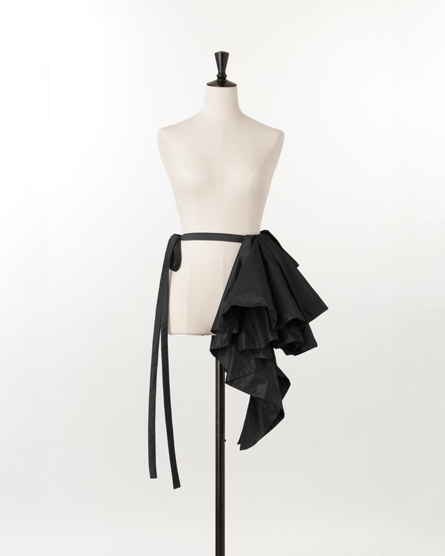 Taffeta volume ruffle belt (black)