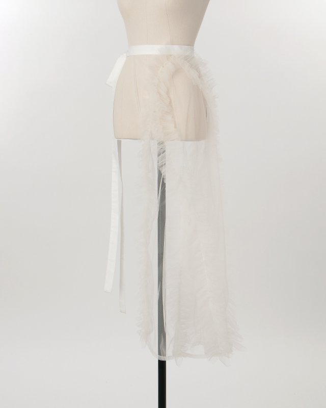 Tulle decorative wrap skirt (ivory)