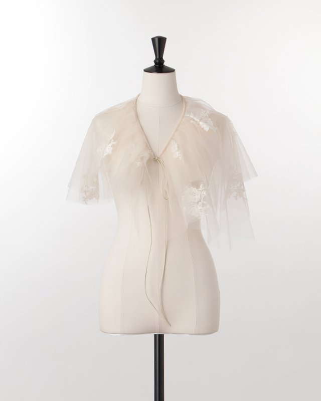Lace asymmetry collar (ivory) - MARGE Online Shop