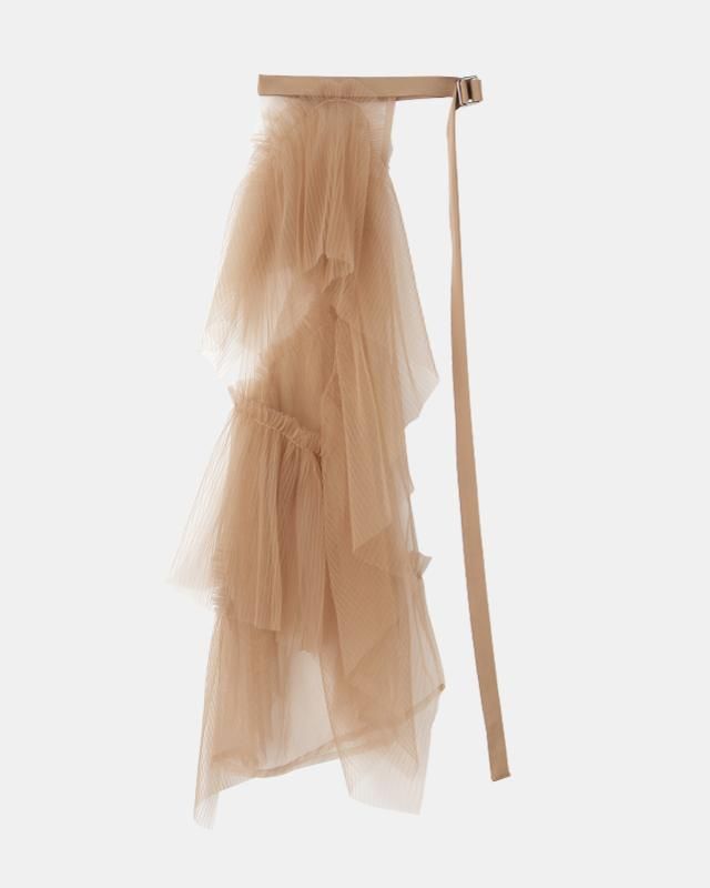 Pleated tulle wrap skirt (sand) - MARGE Online Shop Pleated tulle wrap skirt (sand) - MARGE Online Shop