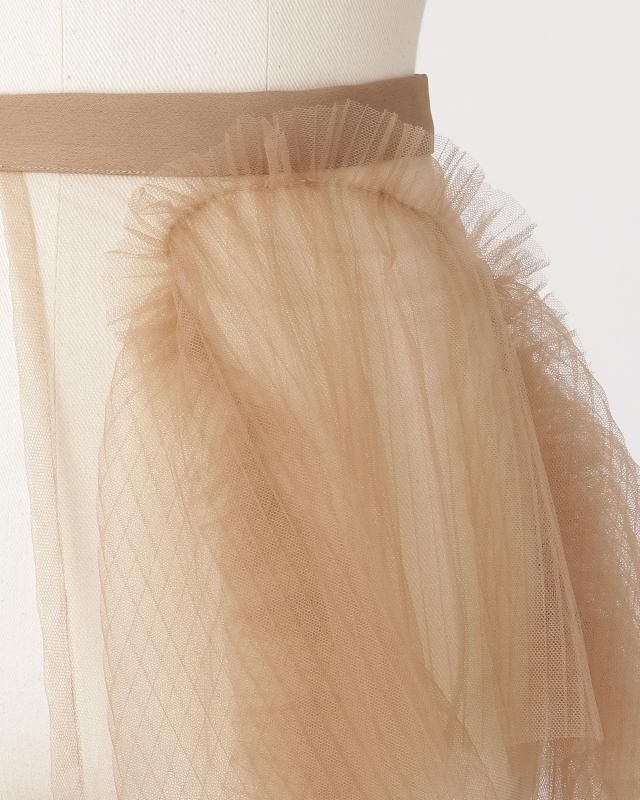 Pleated tulle wrap skirt (sand) - MARGE Online Shop Pleated tulle wrap skirt (sand) - MARGE Online Shop