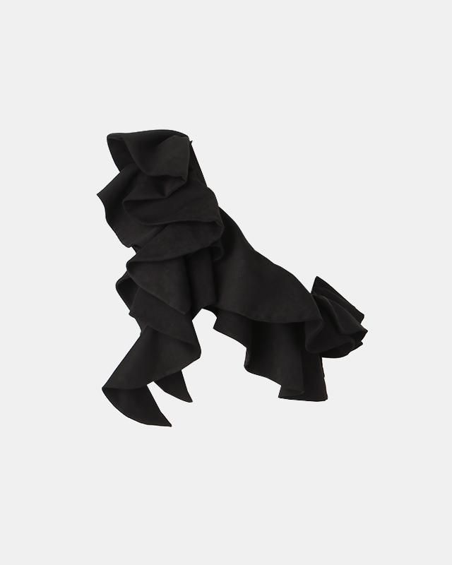 Suede ruffle scarf (black) - MARGE Online Shop Suede ruffle scarf (black) - MARGE Online Shop