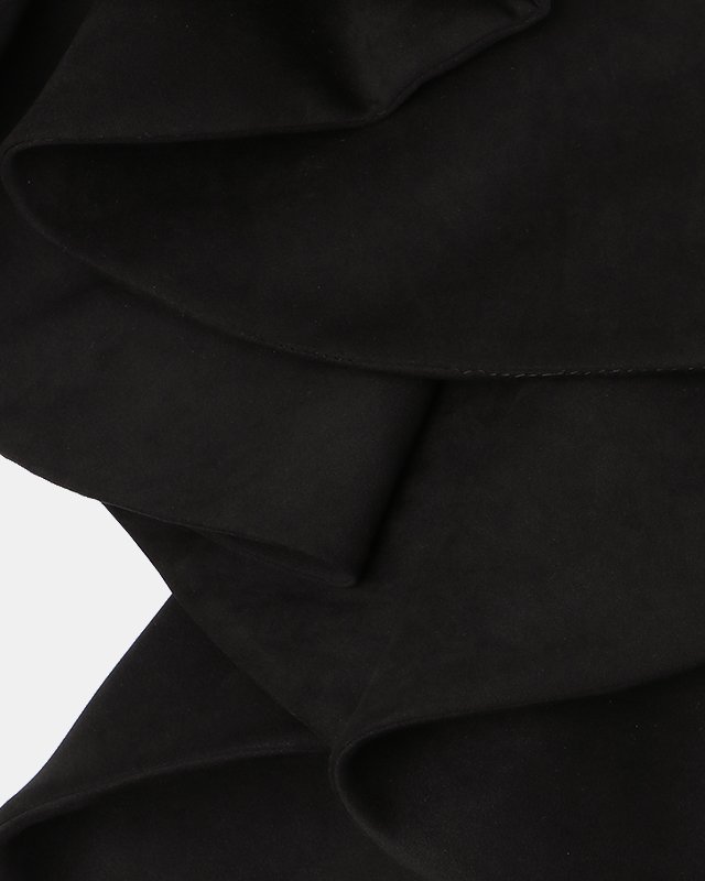 Suede ruffle scarf (black) - MARGE Online Shop