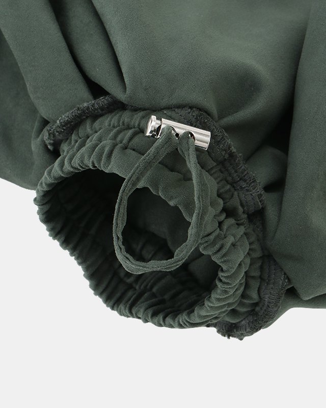 Suede ruffle cuffs (dark green)